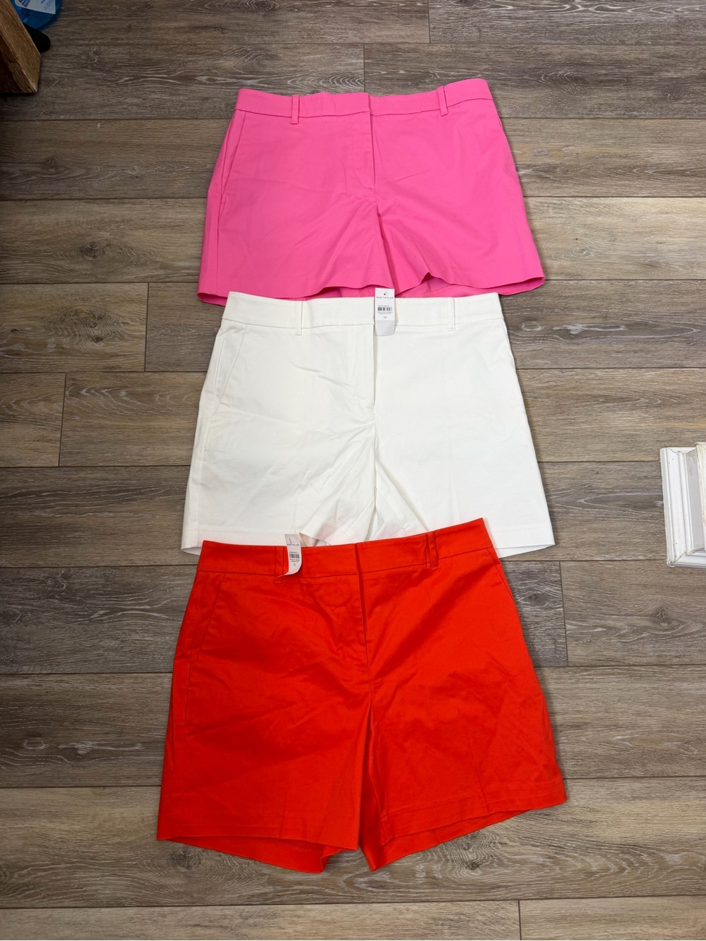 Ann Taylor Women’s Shorts Trio — Pink, White & Red
